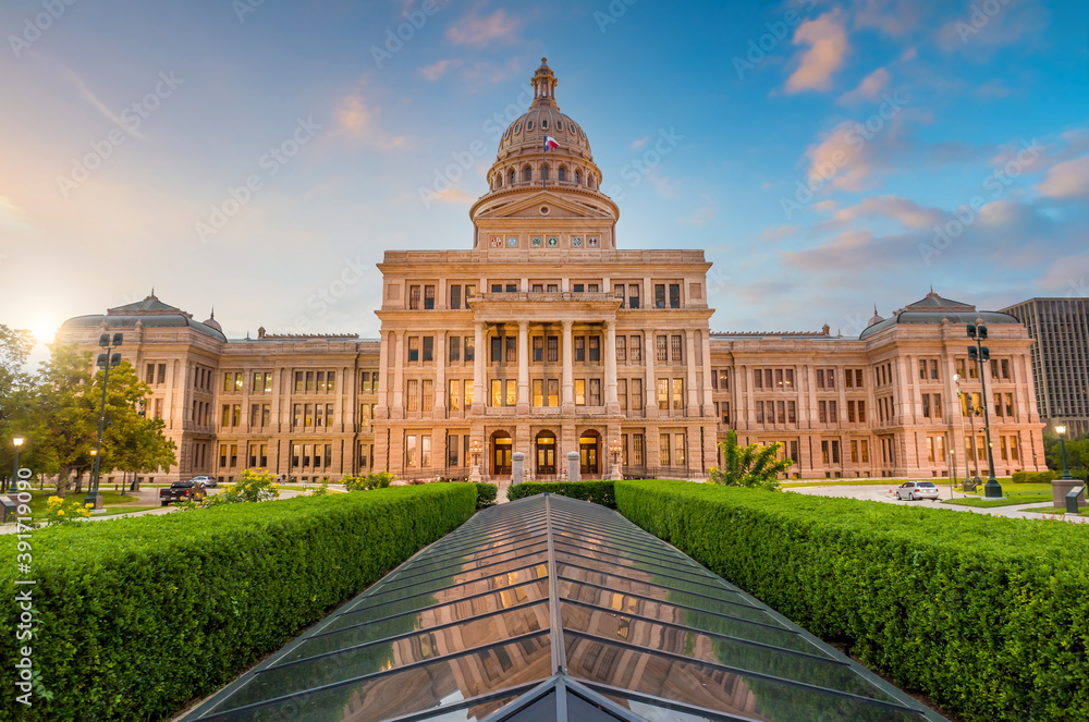 Obraz premium Austin City Hall downtown skyline cityscape of Texas USA