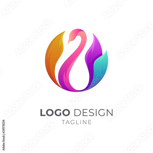 Peacock Logo, Exotic Colorful Bird Mascot Logo Vector 