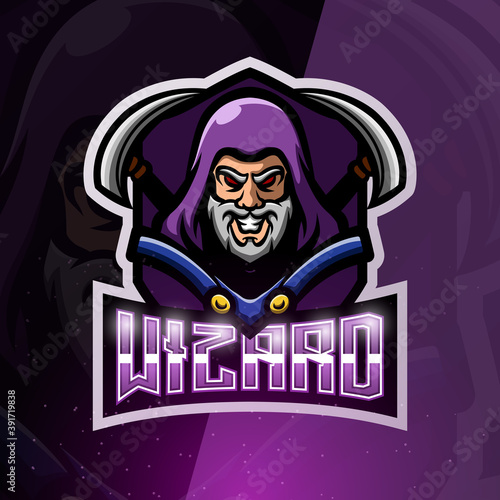 Wizard mascot esport logo design