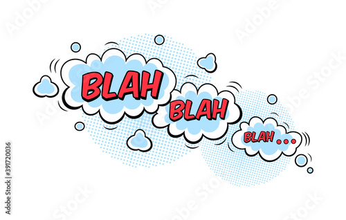 Comic speech bubble. Speech clouds with quotes, exclamations, surprise, admiration, anger, sound effects pop art. Vector pattern with comic speech bubble, boom, burst clouds.