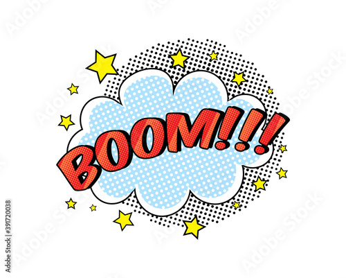 Comic speech bubble. Speech clouds with quotes, exclamations, surprise, admiration, anger, sound effects pop art. Vector pattern with comic speech bubble, boom, burst clouds.
