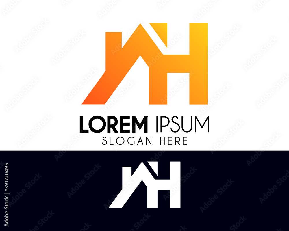 Obraz premium Letter H real estate logo design. Modern logo suitable for your business company or corporate identity