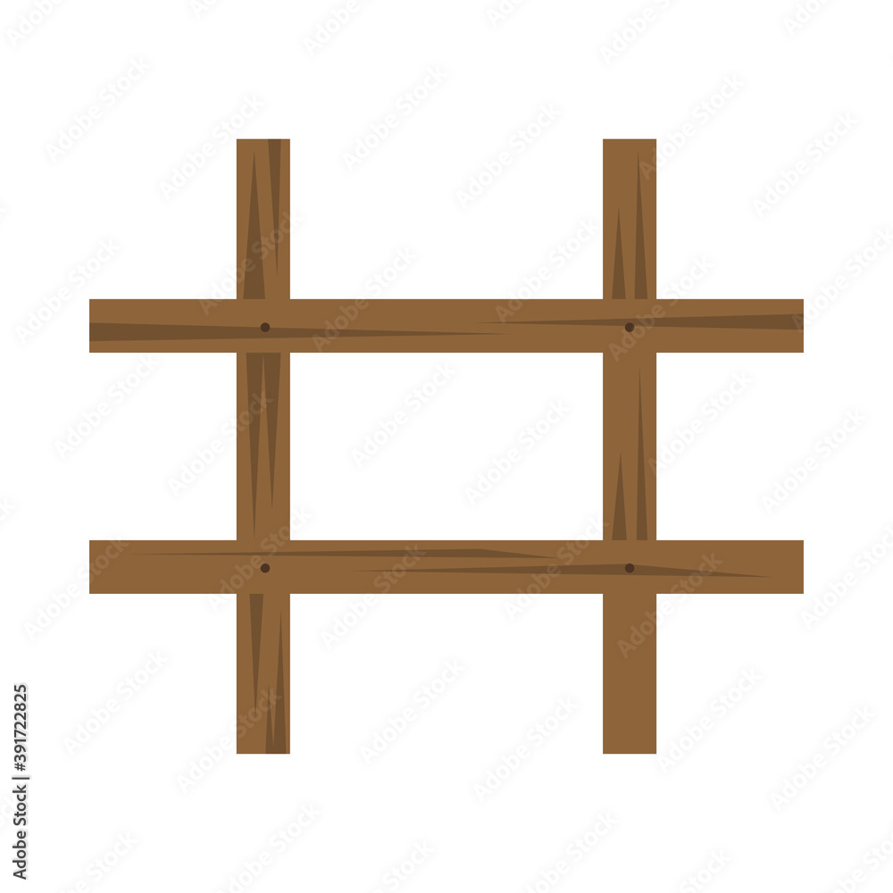 wooden fence rustic isolated icon wooden fence rustic isolated icon
