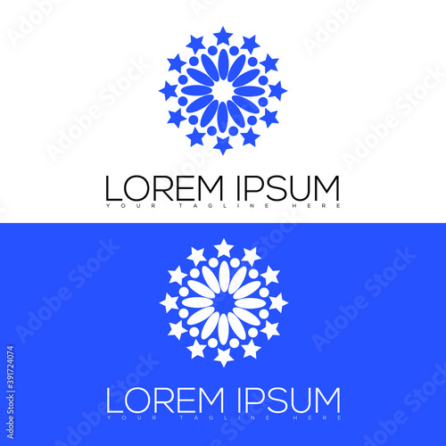 abstract blue snowflake