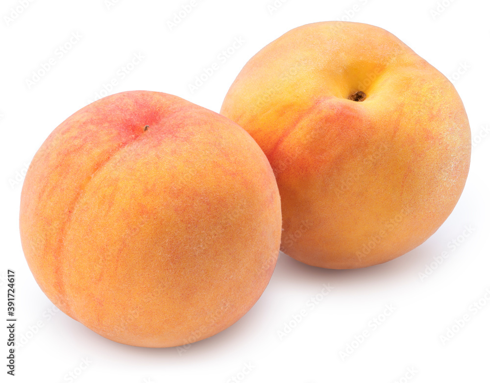 Orange Peach isolate on white background, Sweet Golden Peach fruits isolate on white background With clipping path. Orange Peach isolate on white background, Sweet Golden Peach fruits isolate on white background With clipping path.
