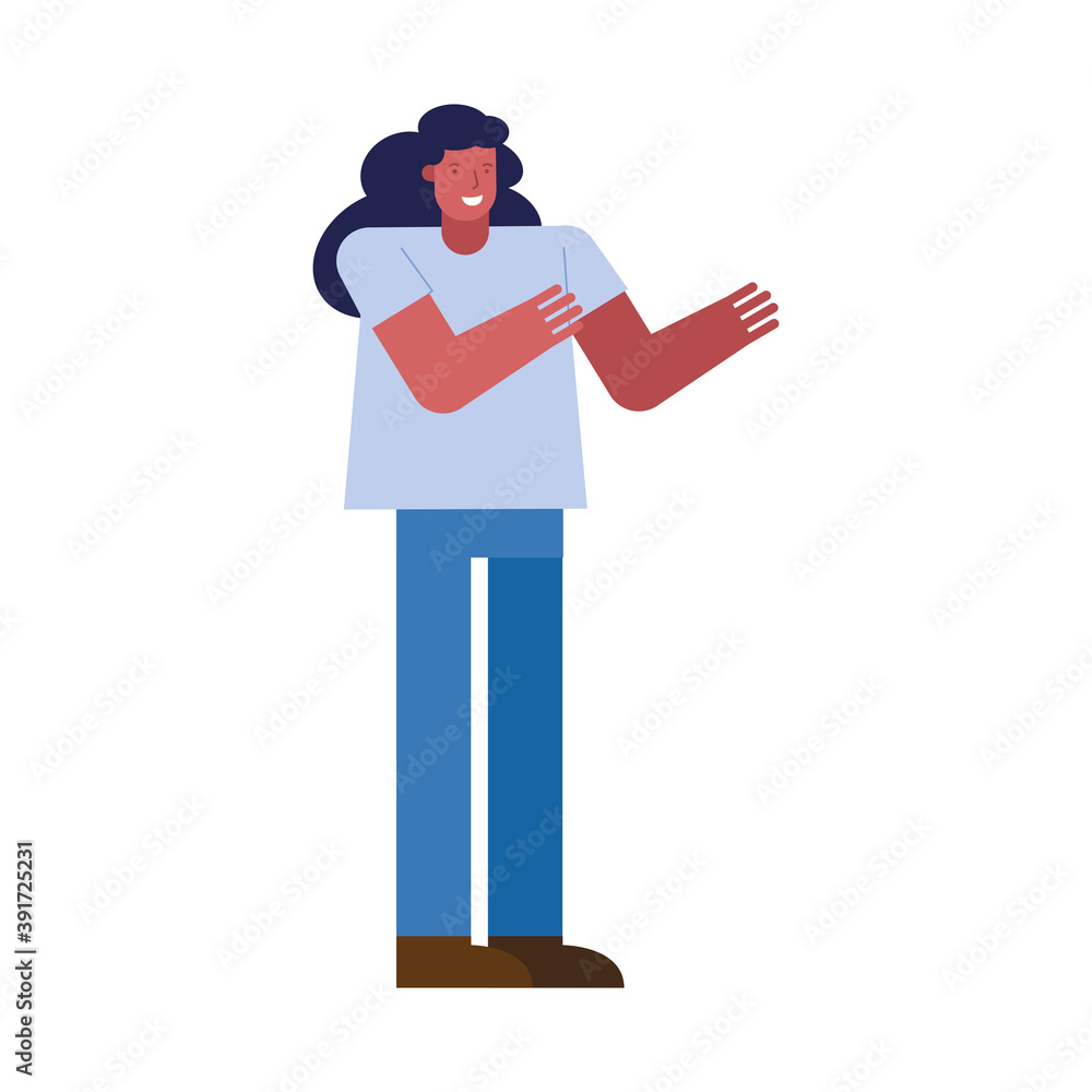 young woman celebrating character icon young woman celebrating character icon