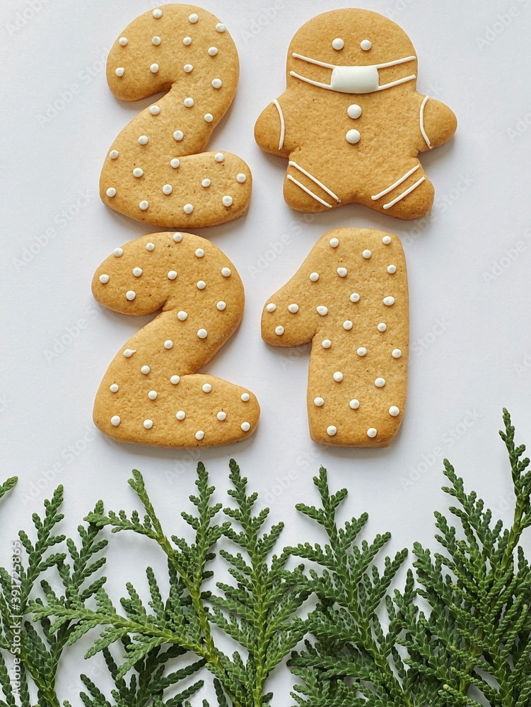 2021 gingerbread man in a mask for Christmas wallpaper 2021 gingerbread man in a mask for Christmas wallpaper