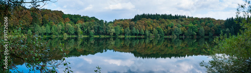 Volcanic Lake, Maar, Vulkaneifel Nature Park and Geopark, Western Eifel Territory, Eifel Region, Germany, Europe