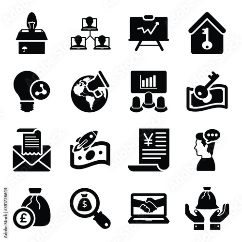 
Pack of Business and Economy Flat Icons 
