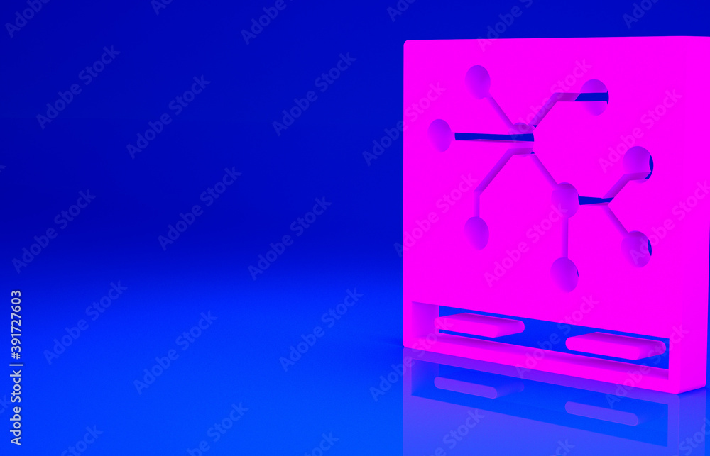 Pink Railway map icon isolated on blue background. Minimalism concept. 3d illustration 3D render. Pink Railway map icon isolated on blue background. Minimalism concept. 3d illustration 3D render.
