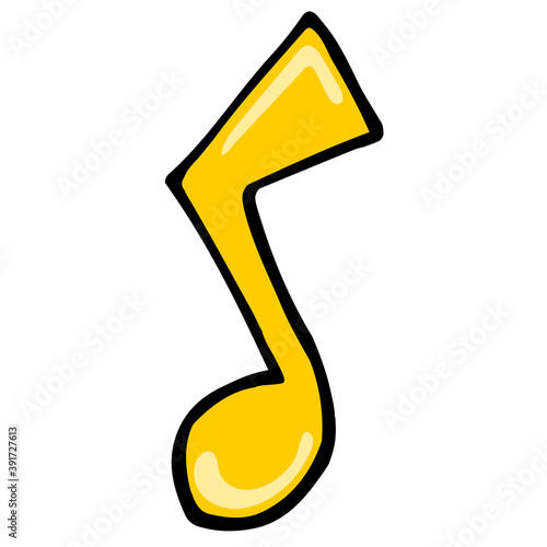 notation music doodle icon. vector illustration of cartoon character mascot