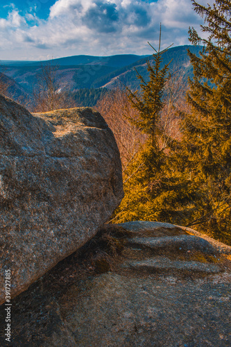 Feigenbaumklippe at Okertal. Rocky cliffs near Goslar at Harz Mountains National Park, Germany photo