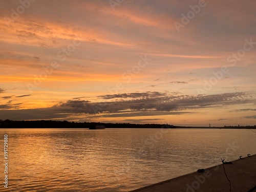 sunset over the river © Vladislav