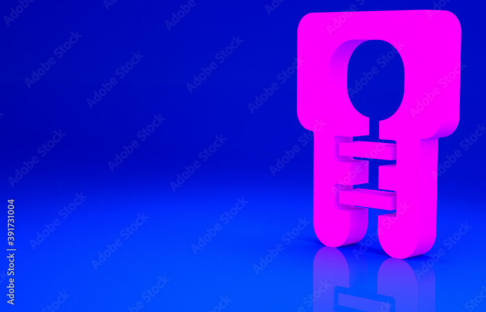 Pink Life jacket icon isolated on blue background. Life vest icon. Extreme sport. Sport equipment. Minimalism concept. 3d illustration 3D render. Pink Life jacket icon isolated on blue background. Life vest icon. Extreme sport. Sport equipment. Minimalism concept. 3d illustration 3D render.