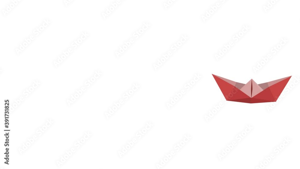 paper boat. paper art style, origami. video illustration for the splash screen. 4K video illustration. paper boat. paper art style, origami. video illustration for the splash screen. 4K video illustration.