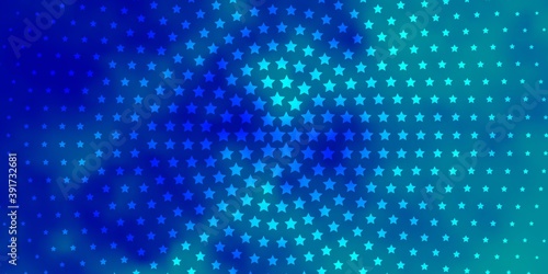 Light BLUE vector texture with beautiful stars. © Guskova
