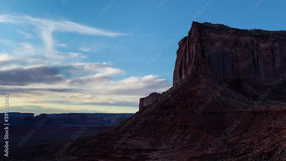Time Lapse of the clouds moving behind one of the amazing rock formations in Monument Valley Arizona Time Lapse of the clouds moving behind one of the amazing rock formations in Monument Valley Arizona