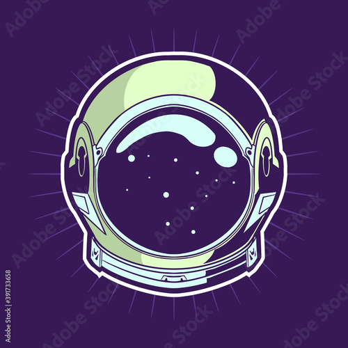 astronaut helmet illustration vector design