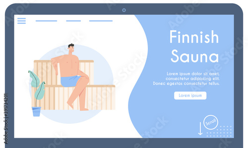 Vector banner of Finnish Sauna concept