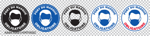 PORT DU MASQUE OBLIGATOIRE rond simple
