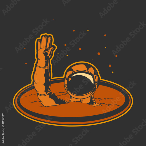 astronaut drown vector illustration design