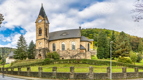 Die Kirche Mariä Unbefleckte Empfängnis in Königstein, Sachsen, Deutschland