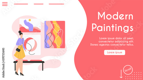 Vector banner of Modern Paintings concept