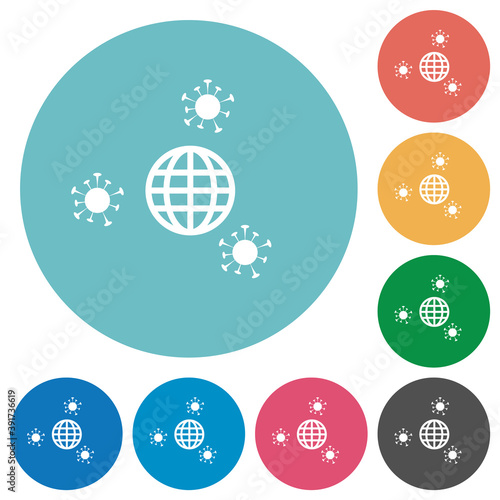 Pandemic flat round icons