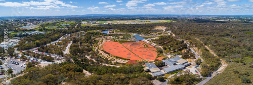 Tela Wide aerial panorama of Australian Desert display at Royal Botanic Gardens in Cr