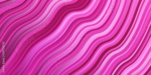 Light Pink vector background with bent lines.