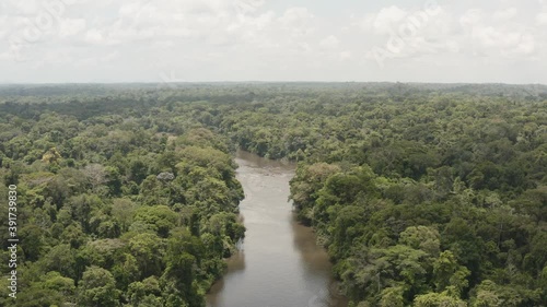 Over the river on the Amazonian forest photo