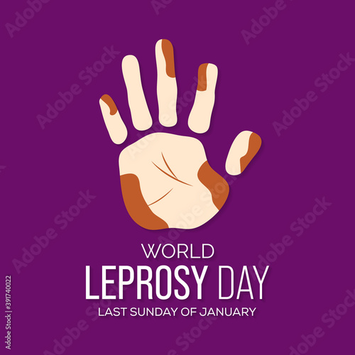 Fototapeta Vector illustration on the theme of World Leprosy Eradication or Hansen's disease day observed each year on last Sunday of January across the globe