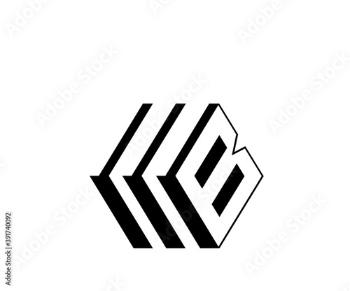 Letter b building icon logo design template