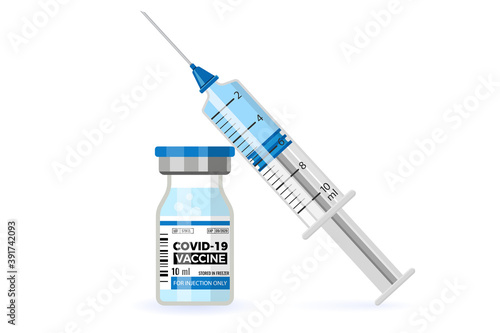 Covid-19 Vaccine and Syringe Injection