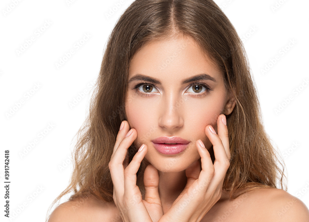 Beauty woman face healthy skin beautiful eyes close up Beauty woman face healthy skin beautiful eyes close up
