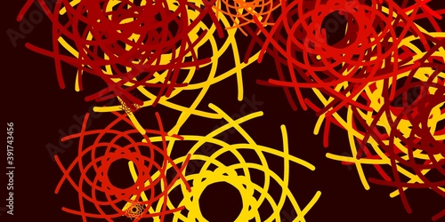 Light Orange vector texture with memphis shapes.