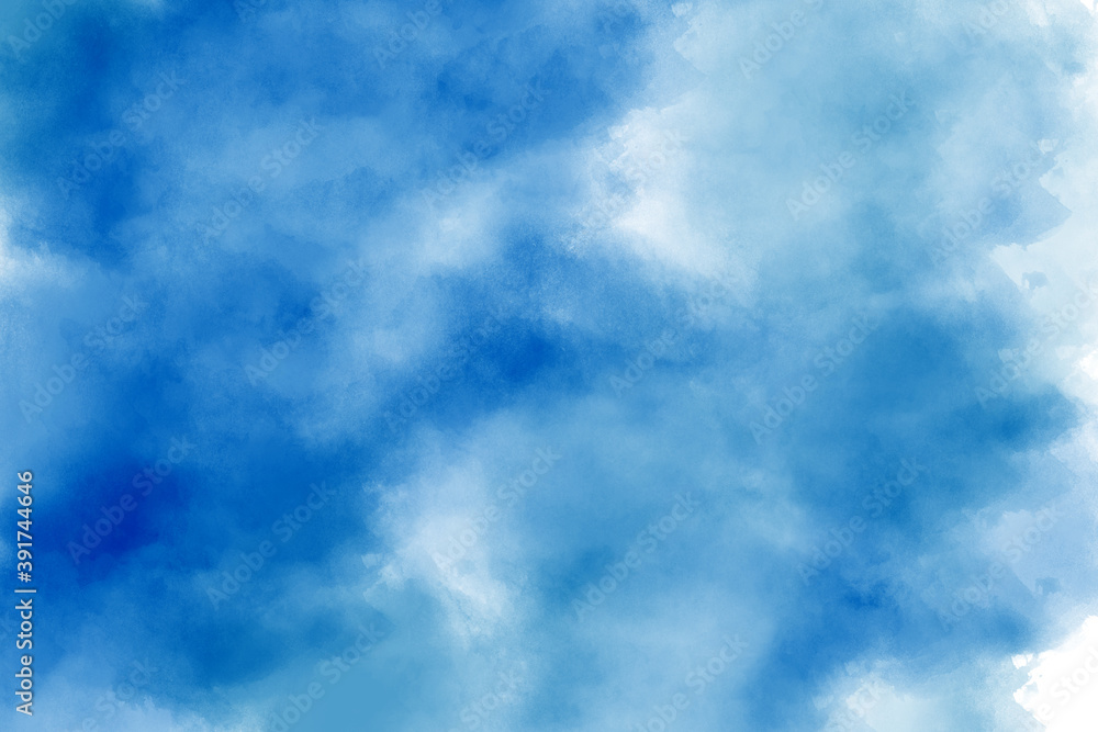 Fototapeta premium Abstract blue art watercolor background