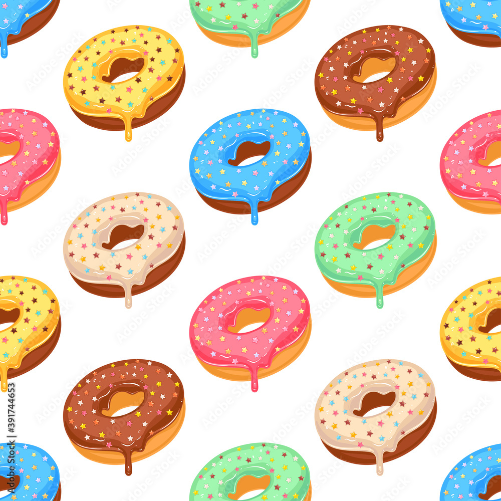 Sugar donut seamless pattern Sugar donut seamless pattern