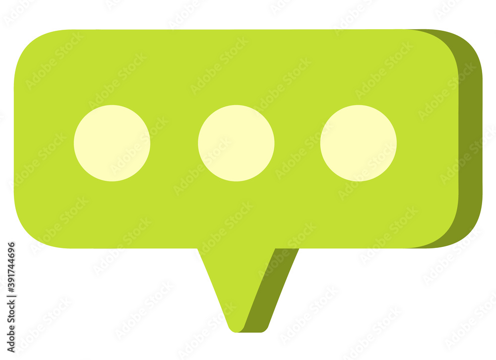 Typing in a chat bubble icon isolated on white background. comment sign symbol. minimal concept. 3d rendering Typing in a chat bubble icon isolated on white background. comment sign symbol. minimal concept. 3d rendering