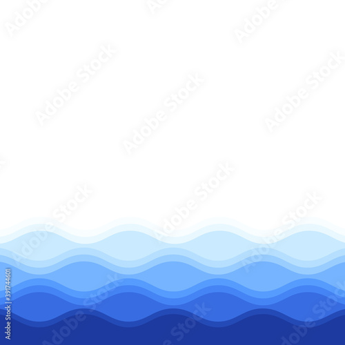 Water waves isolated on white background. For poster, placard, backdrop and surface. Useful for banner and wallpaper. Water wave vector background