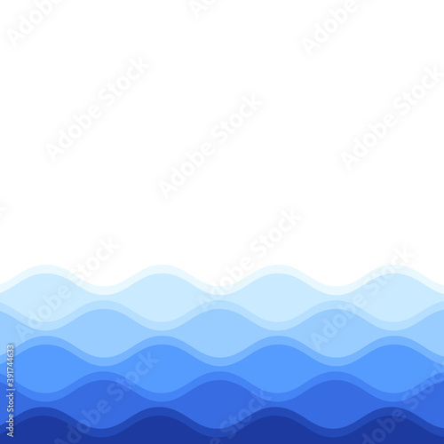 Water waves isolated on white background. For poster, placard, backdrop and surface. Useful for banner and wallpaper. Water wave vector background