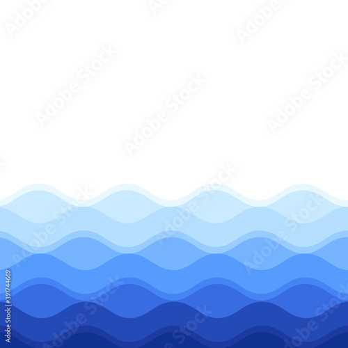 Water waves isolated on white background. For poster, placard, backdrop and surface. Useful for banner and wallpaper. Water wave vector background