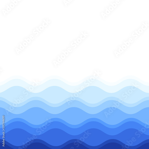 Water waves isolated on white background. For poster, placard, backdrop and surface. Useful for banner and wallpaper. Water wave vector background