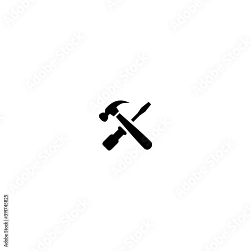 Crossed Screwdriver and Hammer Tools Vector