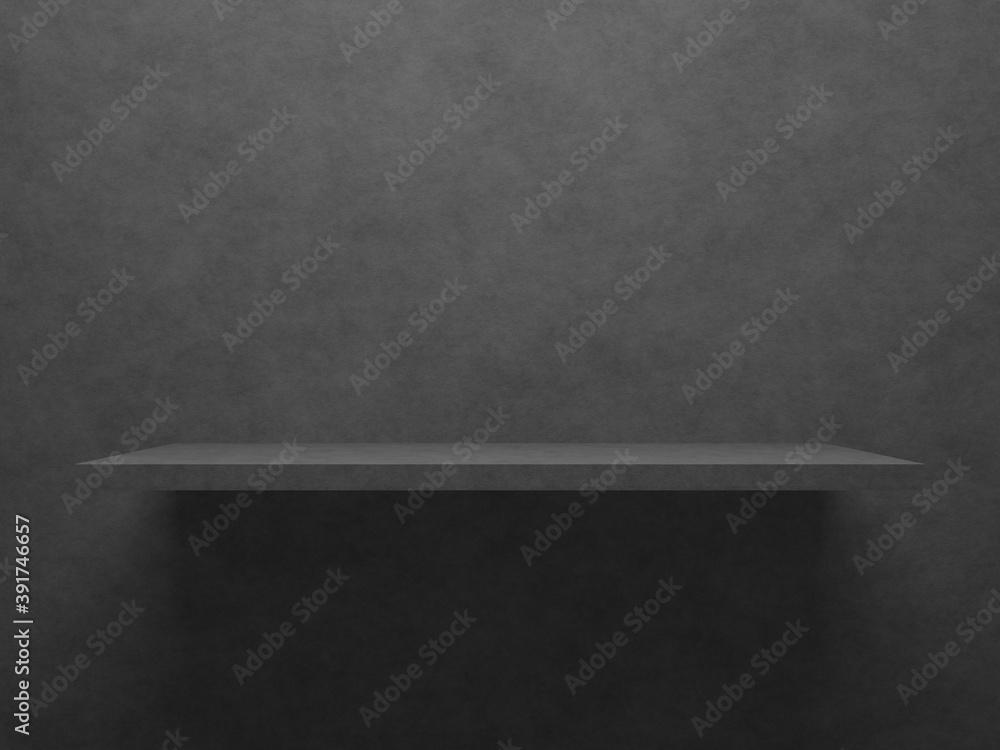 3D empty concrete shelf and wall background. 3D empty concrete shelf and wall background.