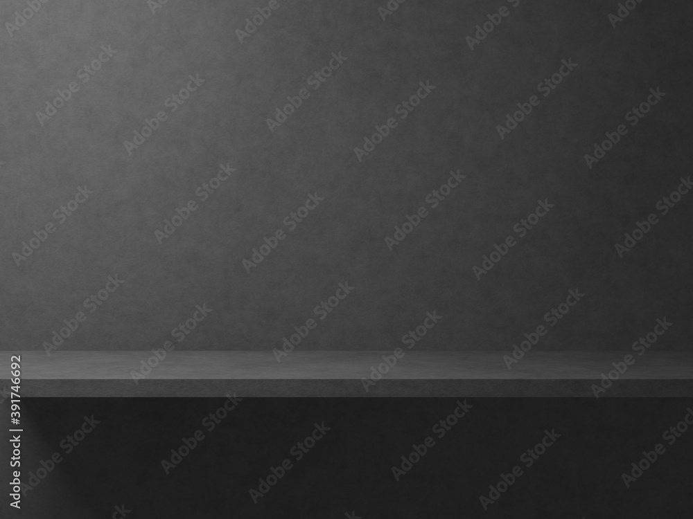 3D empty concrete shelf and wall background. 3D empty concrete shelf and wall background.