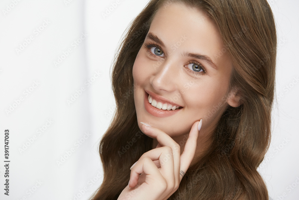 portrait of pretty young girl smiling portrait of pretty young girl smiling