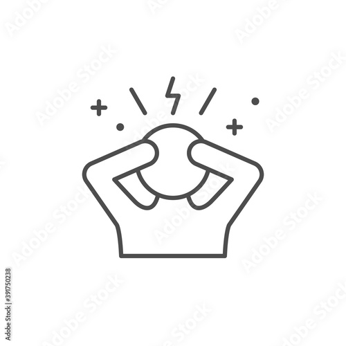 Stress or anxiety line outline icon