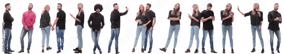 collage of photos of modern casual young people. collage of photos of modern casual young people.