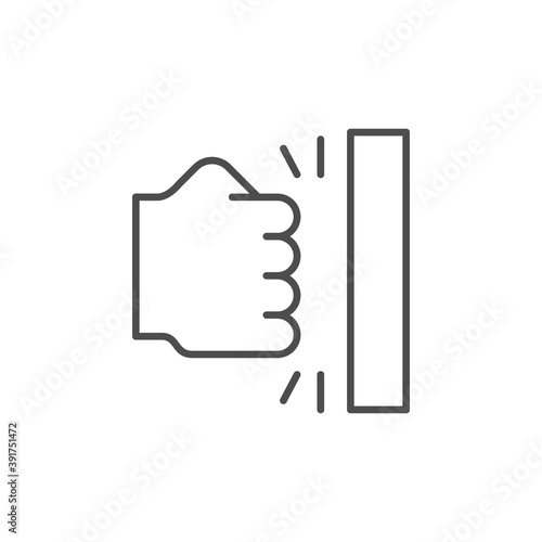 Anger icon or fist punch symbol